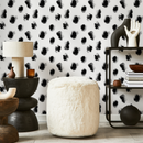 Abstract Wallpaper with Sketched Speckle Dots in Black and White - C895