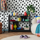Abstract Wallpaper with Sketched Speckle Dots in Black and White - C895
