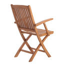 Telluride Oiled Teak Outdoor Patio Folding Chair with Arm Rests