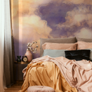 Watercolor Wallpaper with a Soft Cloud Effect in Purple, Orange, and Yellow - C917