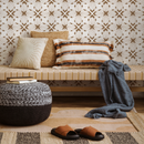 Boho Tile Wallpaper Featuring a Floral Motif in Brown - C935