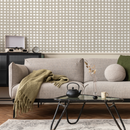 Minimalist Painterly Grid Gingham Wallpaper in Beige - C952
