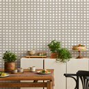 Minimalist Painterly Grid Gingham Wallpaper in Beige - C952