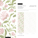 Floral Wallpaper Featuring a Vintage Garden Vine in Pink and Green - C972