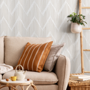 Minimalist Hand-Drawn Chevron Wallpaper in Beige Brown - C999