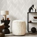 Minimalist Hand-Drawn Chevron Wallpaper in Beige Brown - C999