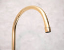 Elegant Unlacquered Brass Kitchen Bridge Faucet with Stylish Lever Handles