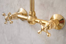 Unlacquered Solid Brass wall faucet , kitchen wall mounting Brass Faucet , Ball Center Faucet