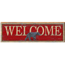 Welcome Mountain Black Bear Red | Wall Art Print on Real Wood