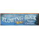 Welcome to Blowing Rock North Carolina Gone Fishing | Wall Art Print on Real Wood