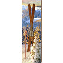 Snow Skis CAB6 | Wall Art Print on Real Wood