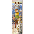 Snow Skis Directional CAB6 | Wall Art Print on Real Wood