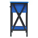 Set of 2 - 1 Drawer Nightstand in Dark Blue and Black