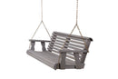 Amish Casual 4 Foot Roll Back Porch Swing in Grey Stain
