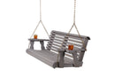 Amish Casual 4 Foot Roll Back Porch Swing in Grey Stain