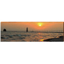 Lighthouse & Pier | Wall Art Print on Real Wood