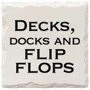 Decks, Docks and Flip Flops Coaster Set