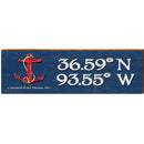 Campbell Point Marina Anchor Navy Latitude Longitude | Wall Art Print on Real Wood