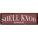 Shell Knob Missour Red & White Sign | Wall Art Print on Real Wood