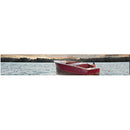 Crystal Lake Vintage Boat Sunset | Wall Art Print on Real Wood