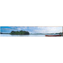Crystal Lake Red Canoe Docked | Wall Art Print on Real Wood