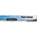 Crystal Lake Finch Cottage Red Canoe Docked | Wall Art Print on Real Wood