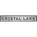 Crystal Lake Shabby Sign | Wall Art Print on Real Wood