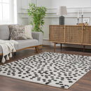 Cansu Black & White Dotted Area Rug