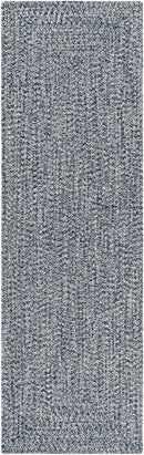 Blue Braided Faux Jute Outdoor Rug
