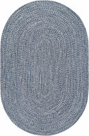 Blue Braided Faux Jute Outdoor Rug