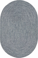 Blue Braided Faux Jute Outdoor Rug