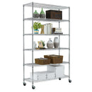 Heavy Duty 6-Shelf Metal Storage Rack Shelving Unit with Casters