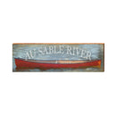 Au Sable River Canoe Sign | Real Wood Art Print