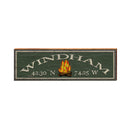 Windham, New York Campfire Latitude Longitude Sign | Wall Art Print on Real Wood