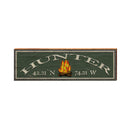 Hunter, New York Campfire Latitude Longitude Sign | Wall Art Print on Real Wood