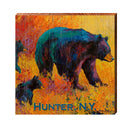 Hunter, New York Bear Family Sign | Wall Art Print on Real Wood
