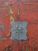 Red Antique Chinese Chinoiserie Style Cabinet