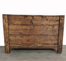 Antique Red Shanxi Cabinet Table with Carved Border Doors