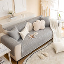 Geometric Textured Cotton Quilted Sofa Cover, Non-Slip Washable Couch Protector