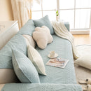 Geometric Textured Cotton Quilted Sofa Cover, Non-Slip Washable Couch Protector