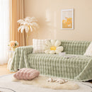 Super Soft Fluffy Faux Rabbit Fur Sofa Throw Blanket, Couch Cover Blanket for Couches Living Room Furniture Throw