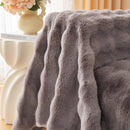 Super Soft Fluffy Faux Rabbit Fur Sofa Throw Blanket, Couch Cover Blanket for Couches Living Room Furniture Throw