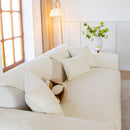 Leaf Vein Textured Cotton Quilted Sofa Slipcover, Non-Slip Modular Couch Covers