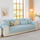 Leaf Vein Textured Cotton Quilted Sofa Slipcover, Non-Slip Modular Couch Covers