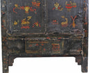 Z-Hand Painted Antique Black Chinese Antique Cabinet