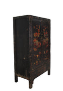 Z-Hand Painted Antique Black Chinese Antique Cabinet
