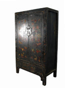 Z-Hand Painted Antique Black Chinese Antique Cabinet