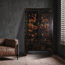 Z-Hand Painted Antique Black Chinese Antique Cabinet