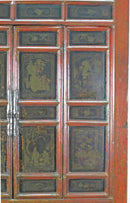 Hand Painted 80" Inch Tall Antique Chinese Cabinet