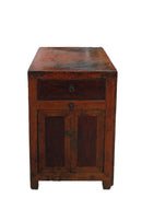 Hand Painted Five Bats Antique Gansu Tibetan Cabinet